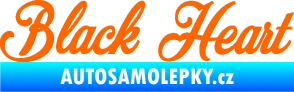 Samolepka Black Heart nápis Fluorescentní oranžová
