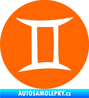 Samolepka Blíženci 001 - horoskop Fluorescentní oranžová