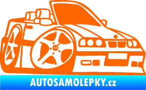 Samolepka BMW e30 cabrio karikatura pravá Fluorescentní oranžová