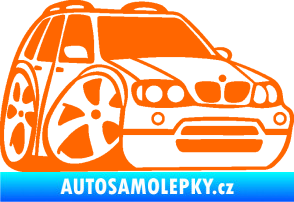 Samolepka BMW X5 karikatura pravá Fluorescentní oranžová