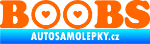 Samolepka Boobs nápis se srdíčky Fluorescentní oranžová