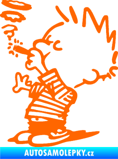 Samolepka Boy kouří levá Fluorescentní oranžová