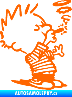 Samolepka Boy kouří pravá Fluorescentní oranžová