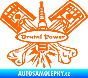 Samolepka Brutal power Fluorescentní oranžová