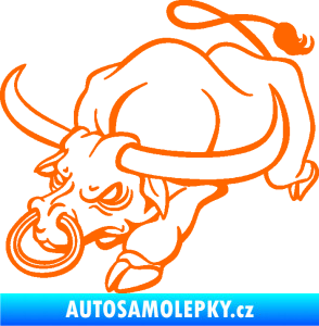 Samolepka Býk 014 levá rozzuřený Fluorescentní oranžová