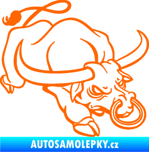 Samolepka Býk 014 pravá rozzuřený Fluorescentní oranžová