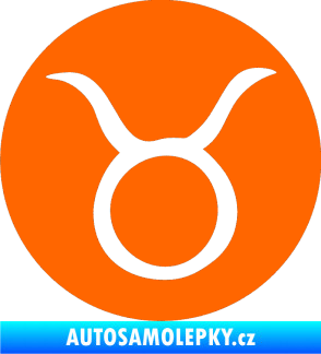 Samolepka Býk zvěrokruh 001 - horoskop Fluorescentní oranžová