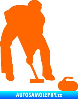 Samolepka Curling 001 pravá Fluorescentní oranžová