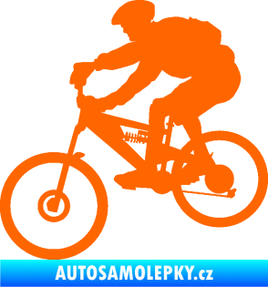Samolepka Cyklista 009 levá horské kolo Fluorescentní oranžová