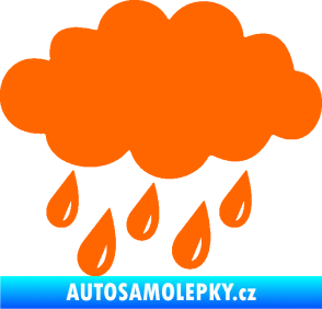 Samolepka Déšť 001 levá mrak a kapky Fluorescentní oranžová