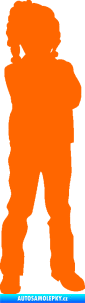 Samolepka Děti silueta 009 pravá holčička Fluorescentní oranžová