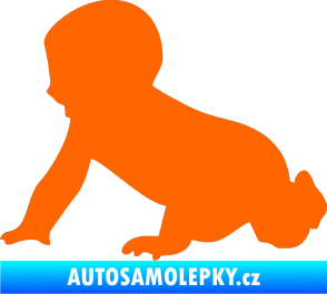 Samolepka Dítě v autě 025 levá miminko silueta Fluorescentní oranžová