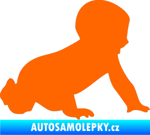 Samolepka Dítě v autě 025 pravá miminko silueta Fluorescentní oranžová