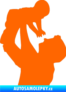 Samolepka Dítě v autě 026 levá miminko v náruči Fluorescentní oranžová