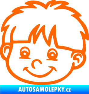 Samolepka Dítě v autě 036 levá chlapec hlavička Fluorescentní oranžová
