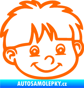 Samolepka Dítě v autě 036 pravá chlapec hlavička Fluorescentní oranžová