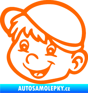 Samolepka Dítě v autě 038 levá kluk hlavička Fluorescentní oranžová