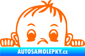 Samolepka Dítě v autě 045 pravá chlapeček hlavička Fluorescentní oranžová