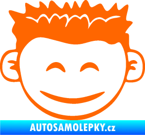 Samolepka Dítě v autě 048 levá kluk hlavička Fluorescentní oranžová