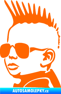 Samolepka Dítě v autě 054 levá kluk s čírem Fluorescentní oranžová