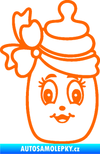 Samolepka Dítě v autě 062 levá kojenecká lahvička Fluorescentní oranžová