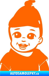 Samolepka Dítě v autě 082 levá chlapeček s čepičkou Fluorescentní oranžová
