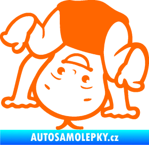 Samolepka Dítě v autě 101 levá vzhůru nohama Fluorescentní oranžová