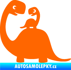 Samolepka Dítě v autě 105 levá dinosaurus Fluorescentní oranžová