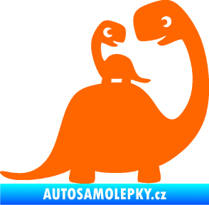 Samolepka Dítě v autě 105 pravá dinosaurus Fluorescentní oranžová