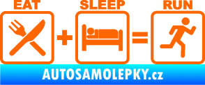 Samolepka Eat sleep run Fluorescentní oranžová