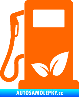 Samolepka Elektro auto 001 levá symbol eko čerpací stanice Fluorescentní oranžová