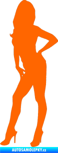 Samolepka Erotická žena 007 levá Fluorescentní oranžová