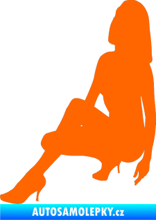 Samolepka Erotická žena 041 levá Fluorescentní oranžová