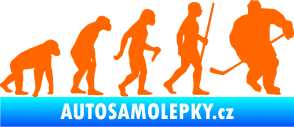 Samolepka Evoluce 003 hokej pravá Fluorescentní oranžová
