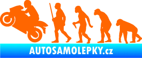 Samolepka Evoluce 004 levá motorkář Fluorescentní oranžová