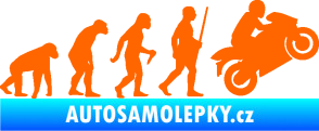 Samolepka Evoluce 004 pravá motorkář Fluorescentní oranžová