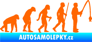Samolepka Evoluce 005 rybář pravá Fluorescentní oranžová