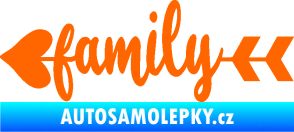 Samolepka Family 003 nápis se šípem Fluorescentní oranžová
