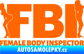 Samolepka FBI female body inspector Fluorescentní oranžová