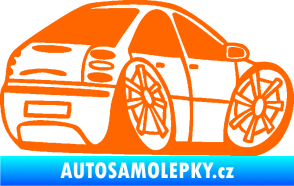 Samolepka Fiat Bravo karikatura pravá Fluorescentní oranžová