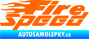 Samolepka Fire speed nápis s plameny Fluorescentní oranžová