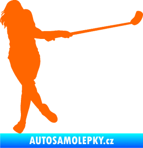 Samolepka Florbal 006 pravá  Fluorescentní oranžová