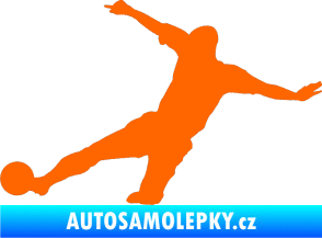Samolepka Fotbalista 037 levá Fluorescentní oranžová