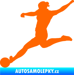 Samolepka Fotbalistka 002 levá Fluorescentní oranžová