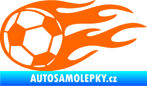 Samolepka Fotbalový míč 004 levá v plamenech Fluorescentní oranžová