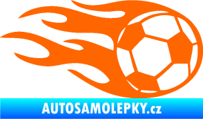 Samolepka Fotbalový míč 004 pravá v plamenech Fluorescentní oranžová