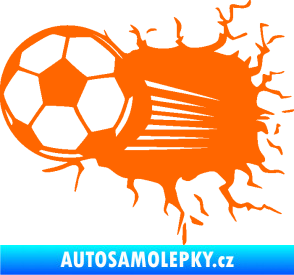 Samolepka Fotbalový míč 005 levá Fluorescentní oranžová