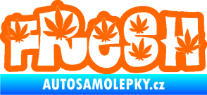 Samolepka Fresh 003 nápis s trávou Fluorescentní oranžová