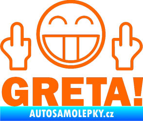 Samolepka Fuck you Greta 002 Fluorescentní oranžová