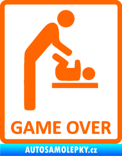 Samolepka Game over varianta baby Fluorescentní oranžová